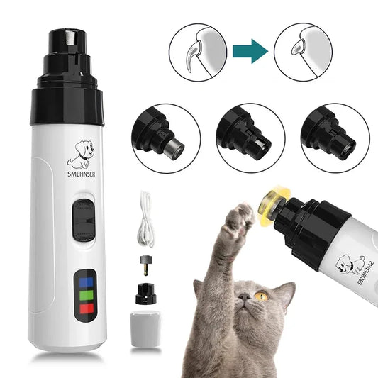 Electric Pet Nail Grinder with Diamond Replacement Head – Professional Trimmer for Dogs & Cats