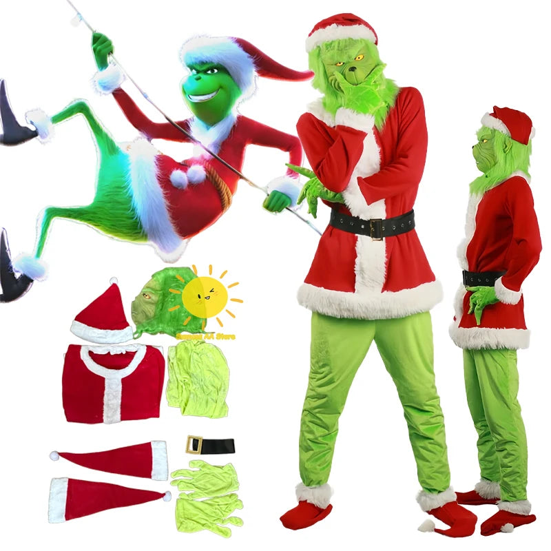 Beast Kingdom The Grinch Costume – Full Deluxe Cosplay Set with Mask, Jacket, Pants & More