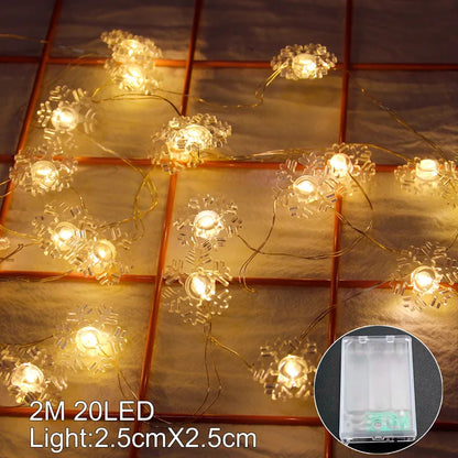 Santa Claus Christmas LED Light String Merry Christmas Decor for Home 2025 Christmas Tree Ornaments Navidad Xmas Gifts New Year