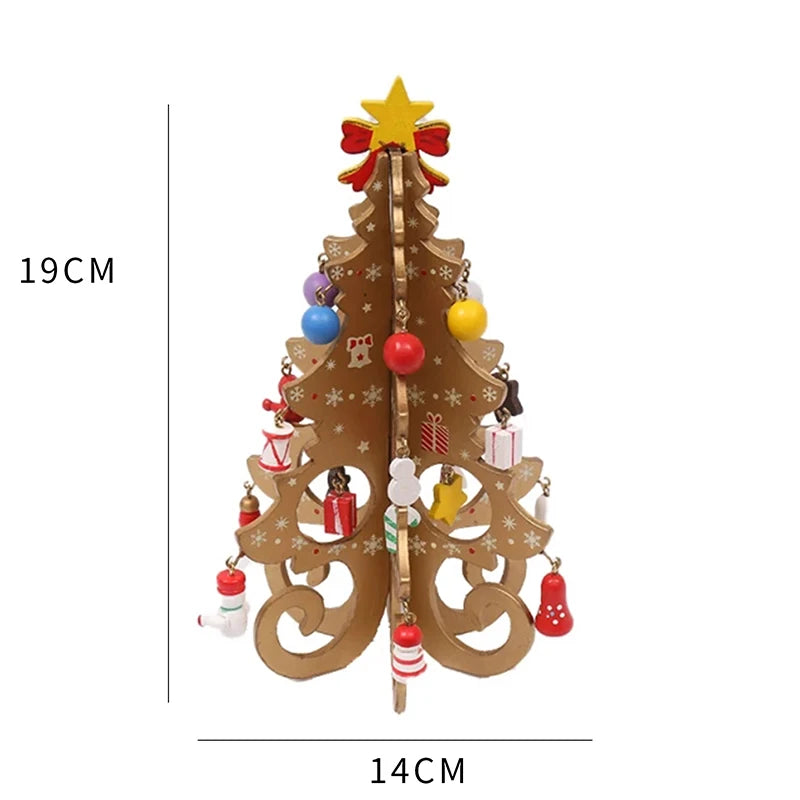 DIY Wooden Christmas Tree Craft Kit – Kids Handmade 3D Scene Decoration
